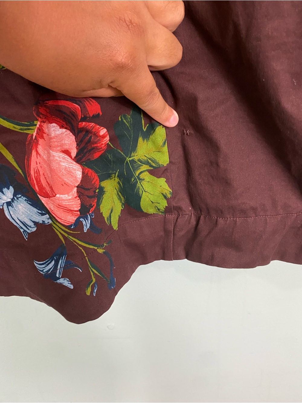 Anthropologie Maeve Puff Sleeve Square Neck Floral Mini Dress Floral Maroon Sz S - Picture 4 of 11